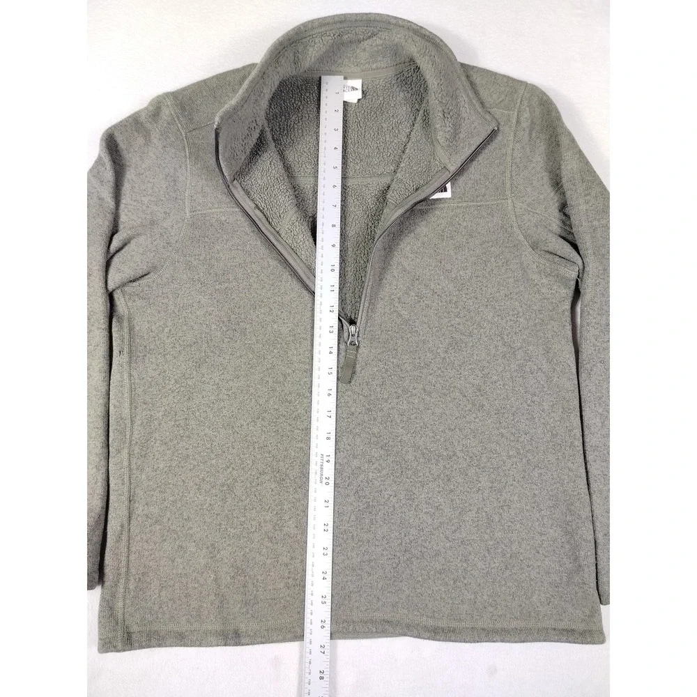 The North Face Pullover Mens Large Green Fleece 1/4 Zip Thermal Hiking Outdoors